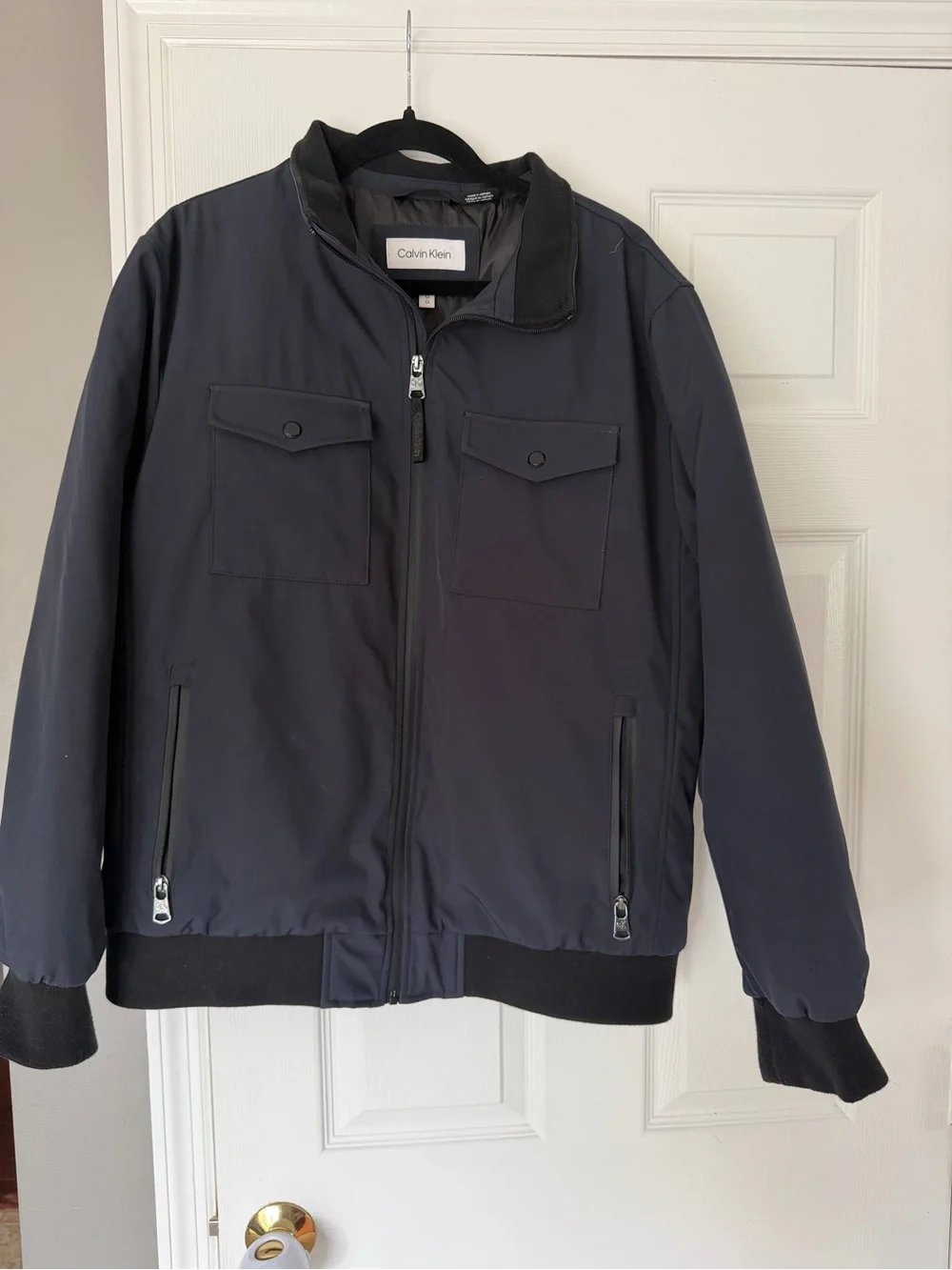 Calvin Klein Men’s Heavyweight Sorona Bomber Jacket Navy Blue L